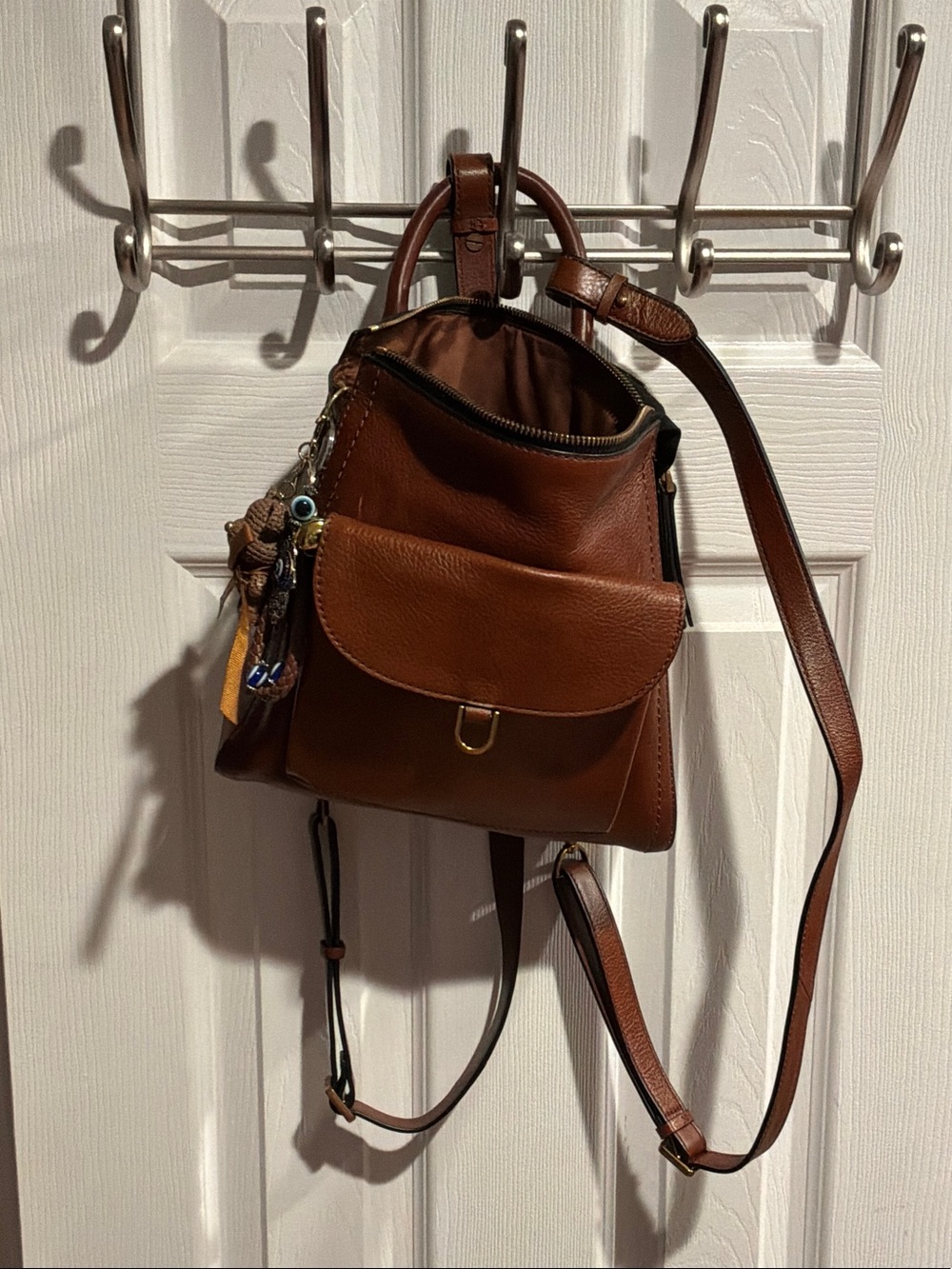 Classic Brown Leather Women's Backpack Purse